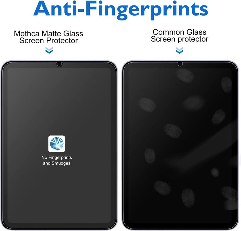 Mothca 2 Pack Matte Glass Screen Protector for iPad Mini 8.3” A17 Pro (2024) & Mini 6 (2021) with Alignment Frame, Anti-Glare & Anti-Fingerprint Tempered Glass Film for iPad Mini 7/6, Smooth as Silk - Image 4